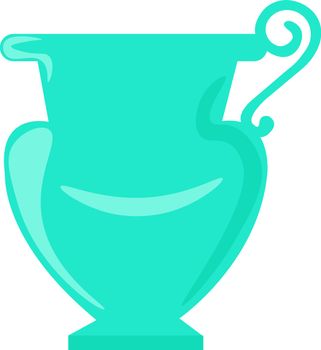 Blue vase, illustration, vector on white background.