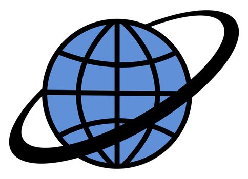 Globalization globe, illustration, vector on white background