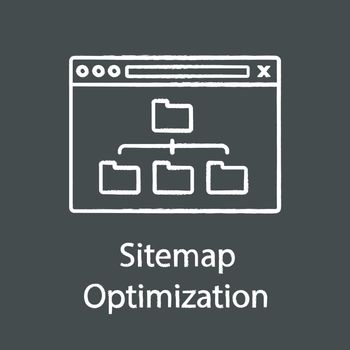 Sitemap optimization chalk icon