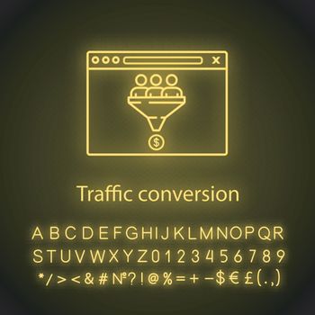 Traffic conversion neon light icon