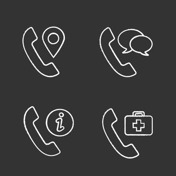 Phone services chalk icons set