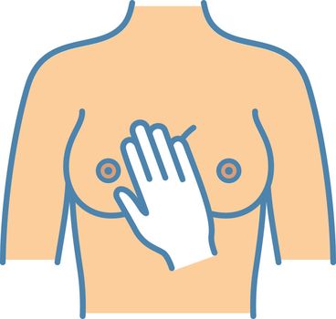 Breast palpation color icon