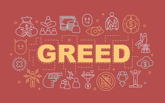 Greed word concepts banner