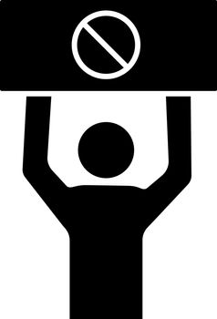 Protester glyph icon
