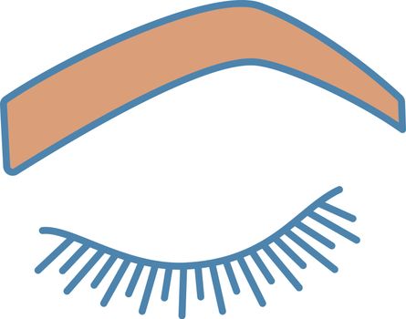 Steep arched eyebrow shape color icon