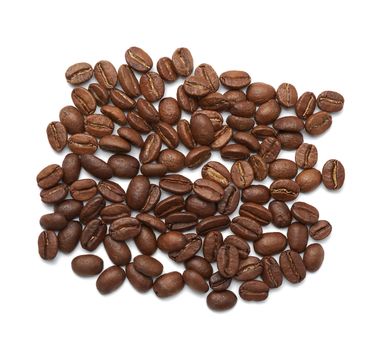 roasted coffee beans arabica isolated on a white background