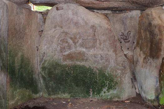 Engravings on stones in the tumulus Mane Lud near Locmariaqur in