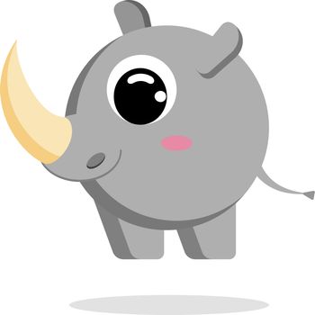 rhinoceros flat vector