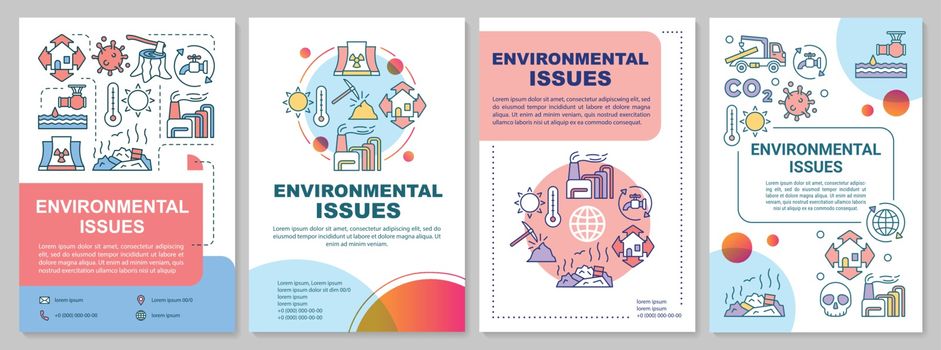 Environmental issues brochure template. Eco problems. Flyer, boo