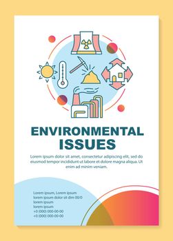 Environmental issues poster template layout. Ecological problems