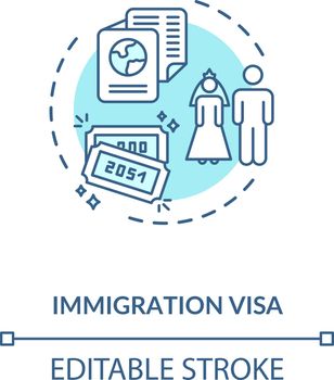 Immigration visa concept icon