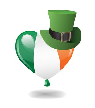 Irish flag balloon wearing a top hat