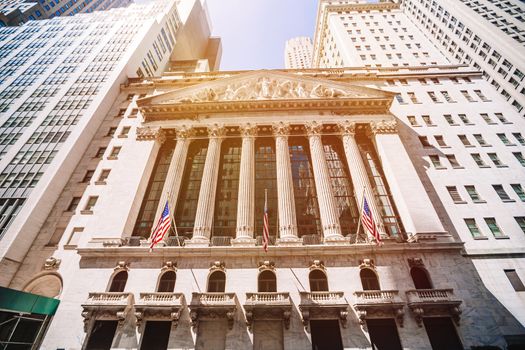 The New York Stock Exchange at 11 Wall Street is the largest stock exchange in the world