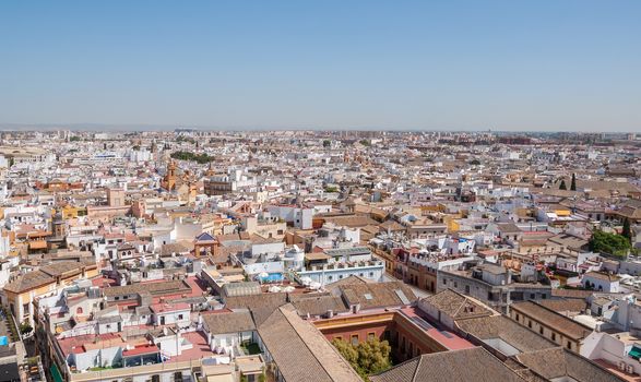 Aerial view of Seville city in Spain