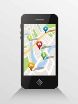 Map application on smartphone