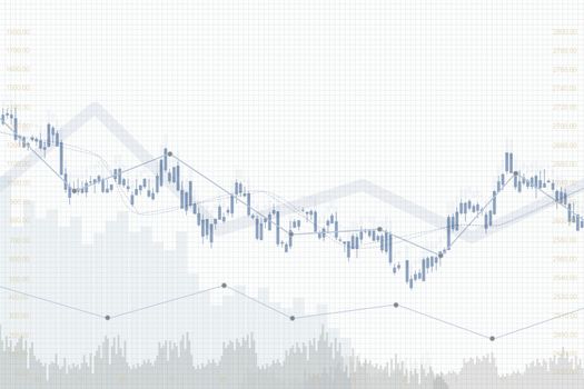 White graph stock market background, Capital economic data chart
