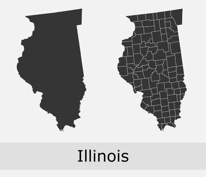 Illinois map counties outline