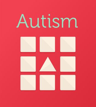 Autism vector with triangle and squares