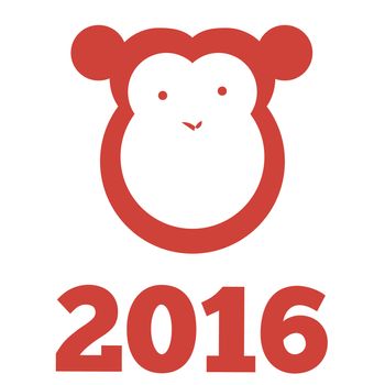 Vector monkey of 2016 year
