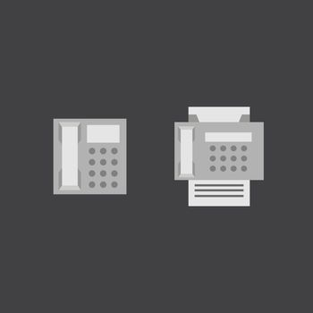 Telephone and fax icons