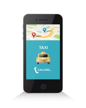 Taxi application on smartphone