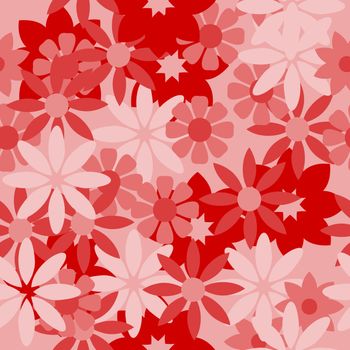 Floral pattern with leaves and flowers doodling style