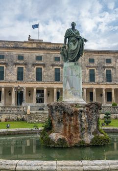 Statue to Sir Frederick Adam outside museum in Corfu
