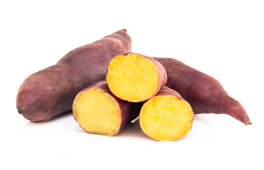 Sweet potato boil isolated on white background, food healthy die