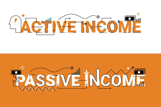 Active and passive income illustration