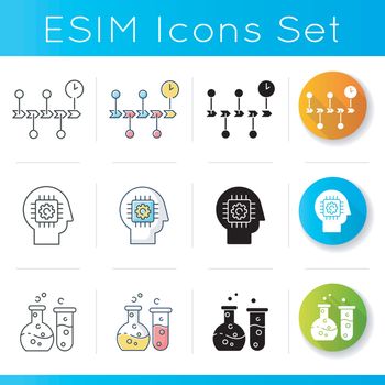 Exact and natural sciences icons set