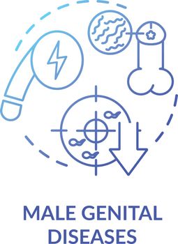 Male genital diseases concept icon