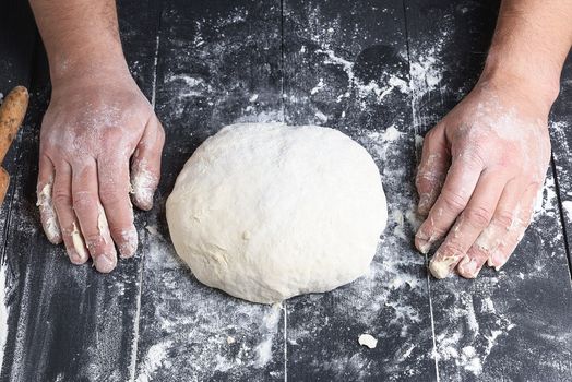 kneaded yeast dough made from white wheat flour 