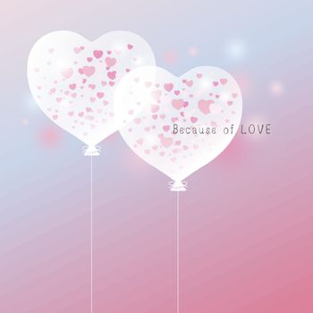 Love concept of heart balloon design for valentine's day and wed