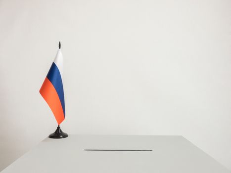 the Russian tricolor flag
