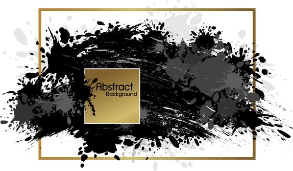 Abstract banner paintbrush and ink splash on white background ve