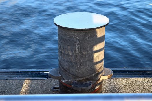 Different bollards and technical installations of vessel traffic