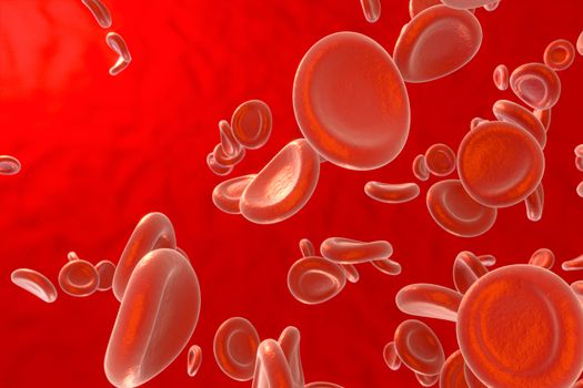 Blood and red blood cells,abstract conception,life and health,3d rendering.