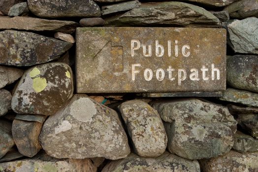 Stone Public Footpath Sign