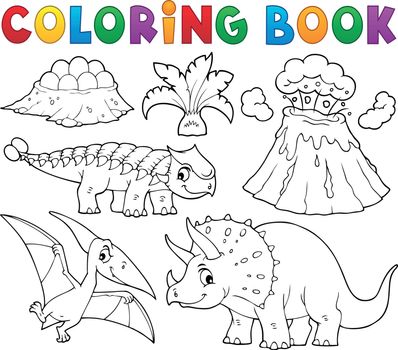 Coloring book dinosaur subject image 5