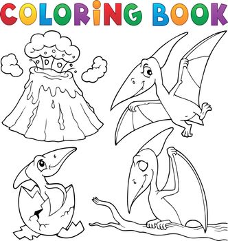 Coloring book pterodactyls theme set 1