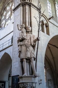 Statue Saint Christopher in Dom St. Paul in Muenster, Germany