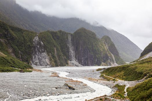 Riverbed of the Franz Josef Glacier, New Zealand