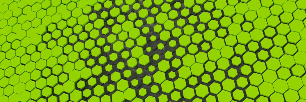 green yellow hexagon background