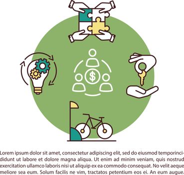 Peer economy concept icon with text