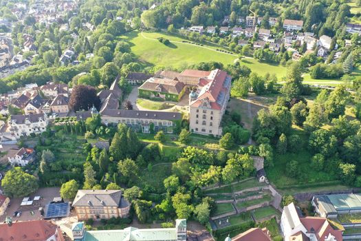 aerial view to castle Baden-Baden south Germany