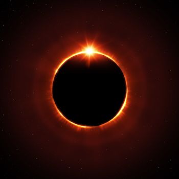 total sun eclipse with stars