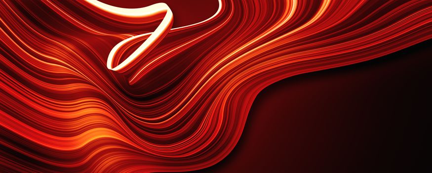 A red wave lines background 3D illustration