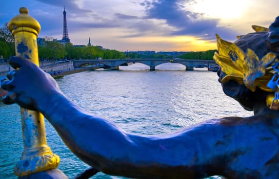 Paris, France from the Pont Alexandre III 