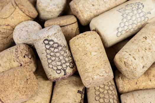 Close up of heap of wine corks