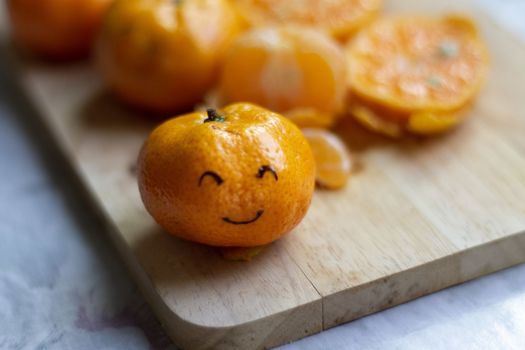 Smiley Face on a Clementine Orange